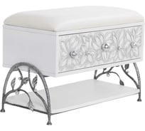 Банкетка BOGACHO Терра белого цвета с ящиком 14079/белый