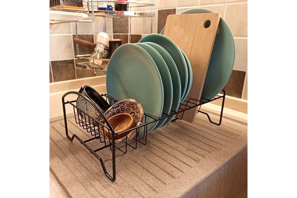 Сушилка для посуды Юнитрейд-Орел Мини с карманом черная тнп-4.5 ...