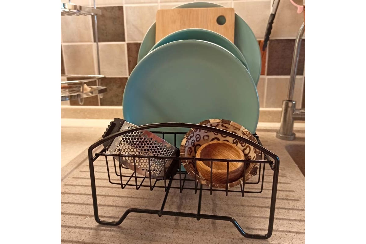 Сушилка для посуды Юнитрейд-Орел Мини с карманом черная тнп-4.5 ...