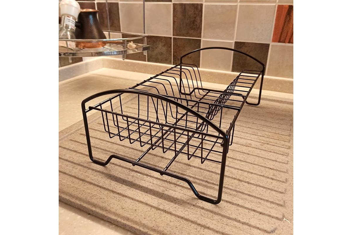 Сушилка для посуды Юнитрейд-Орел Мини с карманом черная тнп-4.5 ...