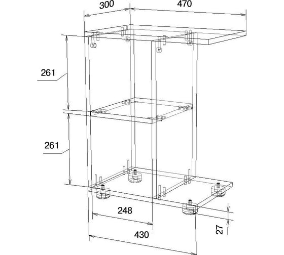 Журнальный стол ФЕЛИКС 47x30x59.7 дуб ферраре ПК-МКП-СТЖ47Х30-В1-179