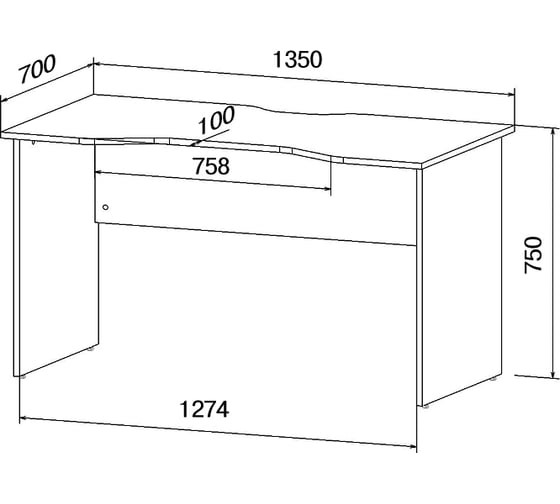 Стол для геймера ФЕЛИКС 135x70x75 черный шагрень и красная кромка ПК-ПРА-СТГ135Х70-В1-1109