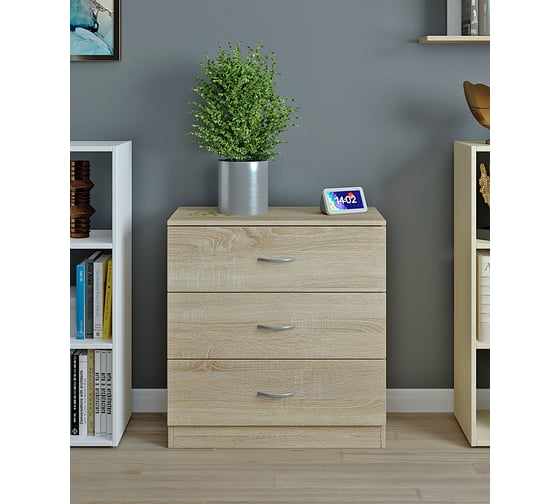 Комод ФЕЛИКС 69x35x73 дуб сонома ПК-МКП-КД69Х35Я3-В1-966