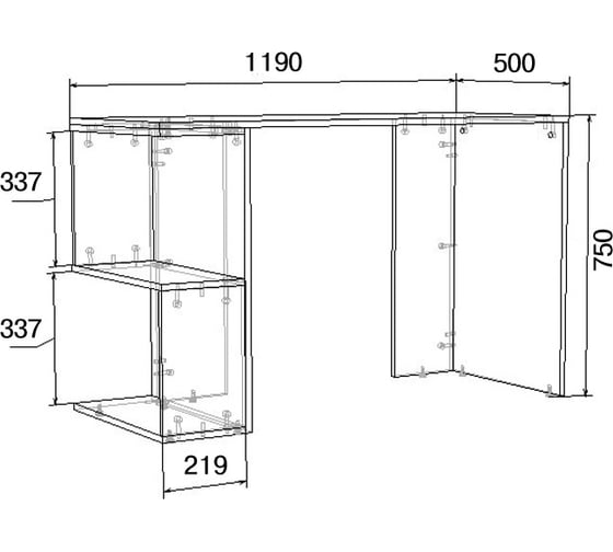 Компьютерный стол ФЕЛИКС 119x50x75 белый шагрень ПК-МКП-СТК119Х50-В1-1068