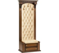 Прихожая с ящиком для обуви BOGACHO Тауэр 3/1 с бежевой экокожей 11159/ОрехБеж