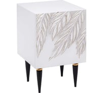 Прикроватная тумба BOGACHO Тропик Классика белого цвета с золотом 11652/БлГолд/ЧлГолд