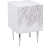 Прикроватная тумба BOGACHO Тропик Стайл белого цвета с серебром 11653/БлСильвер