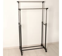 Телескопическая стойка для одежды Доляна 2 перекладины 80x43x90(160) см, окрашенный металл 1112784