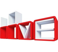 Комплект полок QWERTY "Love" цвет красный/белый, 25x25x8,5см х4шт, толщина 1,5см 72016