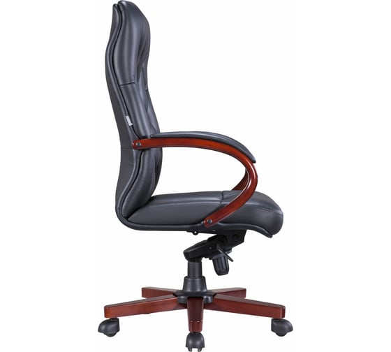 Кресло EVERPROF Monaco Wood экокожа, черный EP-082 W PU Black