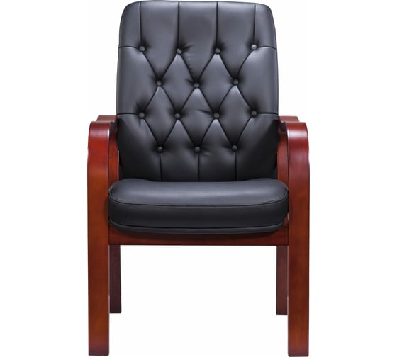 Кресло EVERPROF Monaco Wood CF экокожа, черный EP-082 W PU Black CF