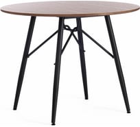 Стол Tetchair RUSTO mod. 283 МДФ, металл, D100x75 см, Black (Черный) / Walnut (Орех) 10 15520