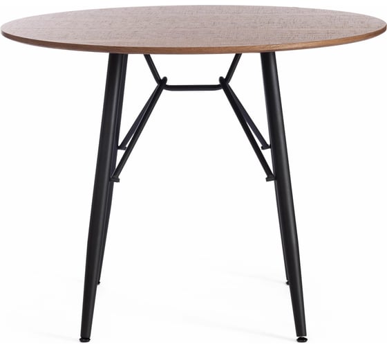 Стол Tetchair RUSTO mod. 283 МДФ, металл, D100x75 см, Black (Черный) / Walnut (Орех) 10 15520