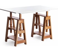 Письменный стол Tetchair Jimmi дерево гевея, МДФ, 120x75x75-90 см, White (белый), Natural 15108