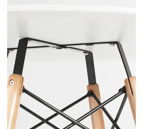 Стол Tetchair CINDY NEXT mod.80-MDF металл, мдф, бук, D80x75 см, белый/натуральный 13067