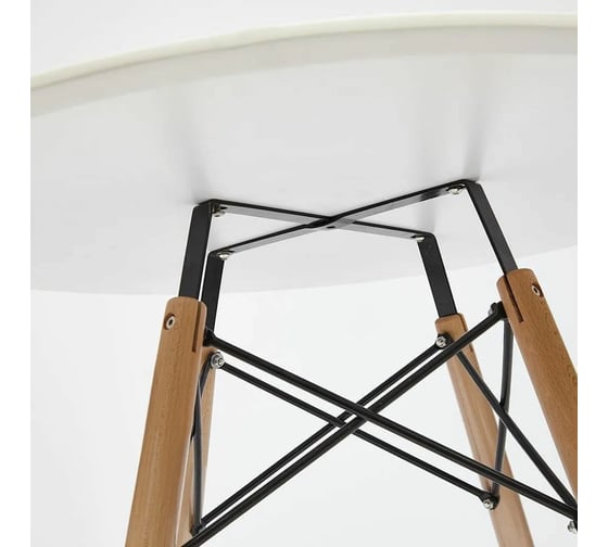 Стол Tetchair CINDY NEXT mod.80-MDF металл, мдф, бук, D80x75 см, белый/натуральный 13067