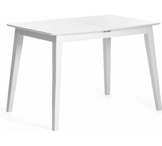 Обеденный стол Tetchair Retro раскладной, дерево гевея, МДФ, 110+30x75x75 см, белый (White) 15109 1