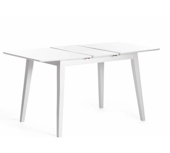 Обеденный стол Tetchair Retro раскладной, дерево гевея, МДФ, 110+30x75x75 см, белый (White) 15109