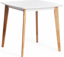 Обеденный стол Tetchair Claire квадратный, дерево гевея, МДФ, 80x80x75 см, White (белый), Natural 15114