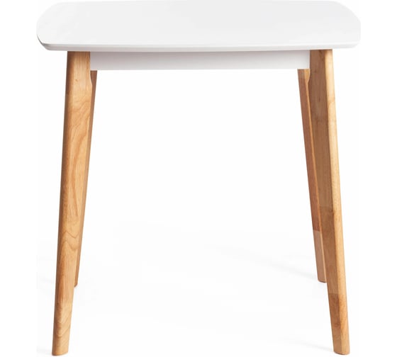 Обеденный стол Tetchair Claire квадратный, дерево гевея, МДФ, 80x80x75 см, White (белый), Natural 15114