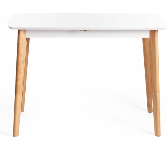 Обеденный стол Tetchair Claire раскладной, дерево гевея, МДФ, 110+30x75x75 см, White (белый), Natural 15111