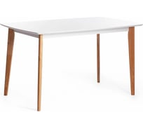 Обеденный стол Tetchair Claire дерево гевея, МДФ, 135x80x75 см, White (белый), Natural (натуральный) 15112