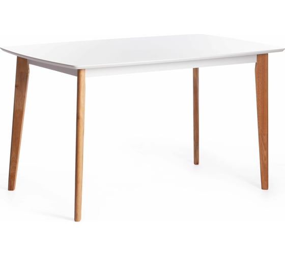 Обеденный стол Tetchair Claire дерево гевея, МДФ, 135x80x75 см, White (белый), Natural (натуральный) 15112