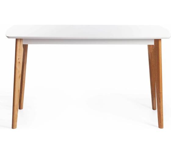 Обеденный стол Tetchair Claire дерево гевея, МДФ, 135x80x75 см, White (белый), Natural (натуральный) 15112