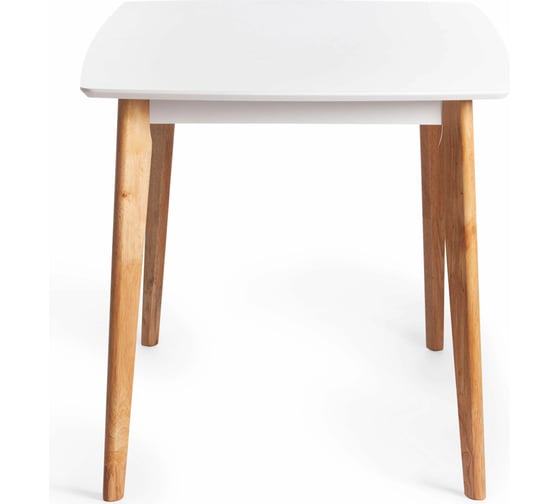 Обеденный стол Tetchair Claire дерево гевея, МДФ, 135x80x75 см, White (белый), Natural (натуральный) 15112