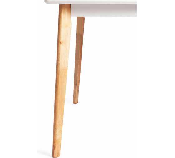 Обеденный стол Tetchair Claire дерево гевея, МДФ, 135x80x75 см, White (белый), Natural (натуральный) 15112