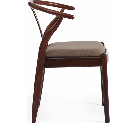 Стул Tetchair WISHBONE mod. C-5280 дерево гевея, ткань, 53x56x77 см, 2 шт темный орех (HN GLAZE) 15129