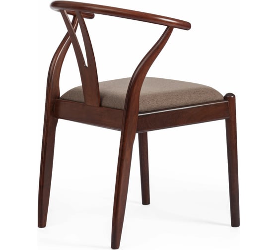 Стул Tetchair WISHBONE mod. C-5280 дерево гевея, ткань, 53x56x77 см, 2 шт темный орех (HN GLAZE) 15129