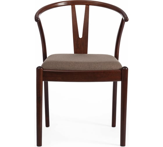 Стул Tetchair WISHBONE mod. C-5280 дерево гевея, ткань, 53x56x77 см, 2 шт темный орех (HN GLAZE) 15129