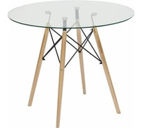Стол Tetchair CINDY GLASS mod.80GLASS металл, стекло, D80x75 см, прозрачный 13068