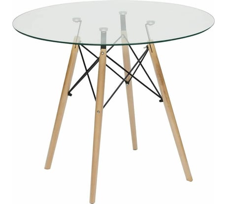 Стол Tetchair CINDY GLASS mod.80GLASS металл, стекло, D80x75 см, прозрачный 13068