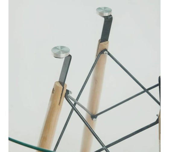 Стол Tetchair CINDY GLASS mod.80GLASS металл, стекло, D80x75 см, прозрачный 13068
