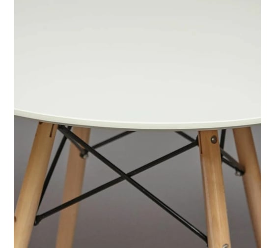 Стол Tetchair CINDY NEXT mod.80-MDF металл, мдф, бук, D70x75 см, белый/натуральный 15854