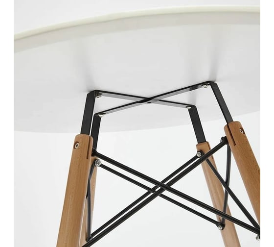 Стол Tetchair CINDY NEXT mod.80-MDF металл, мдф, бук, D70x75 см, белый/натуральный 15854