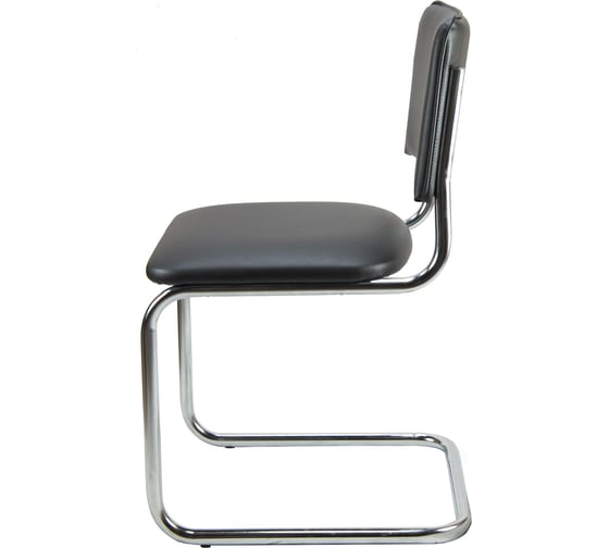 Стул RIVA Chair Сильвия хром, кож/зам, черный УЧ-00001764