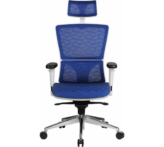 Кресло RIVA Chair RCH A8 белый пластик, синяя сетка УЧ-00000532