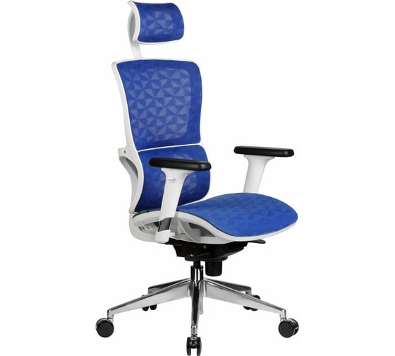 Кресло RIVA Chair RCH A8 белый пластик, синяя сетка УЧ-00000532