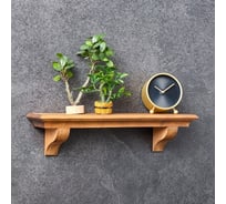 Интерьерная полка Доброе дерево Классическая из массива ясеня, 50x10 см, цвет темный орех 4605879