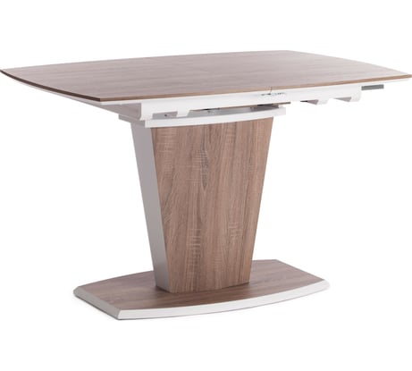 Стол FANCY МДФ HPL, 120-160x85x75 см, Дуб трюфель/Белый Tetchair 18997