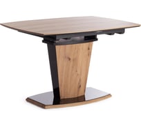 Стол FANCY МДФ HPL/стекло, 120-160x85x75 см, Дуб артисан/Черный Tetchair 18996