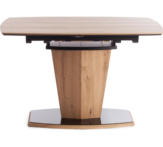 Стол FANCY МДФ HPL/стекло, 120-160x85x75 см, Дуб артисан/Черный Tetchair 18996