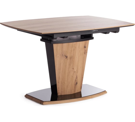 Стол FANCY МДФ HPL/стекло, 120-160x85x75 см, Дуб артисан/Черный Tetchair 18996