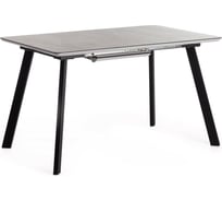 Стол обеденный Tetchair DARWIN МДФ HPL/ЛДСП/металл, 128-170x80x75 см, Мрамор светлый/Черный 18995