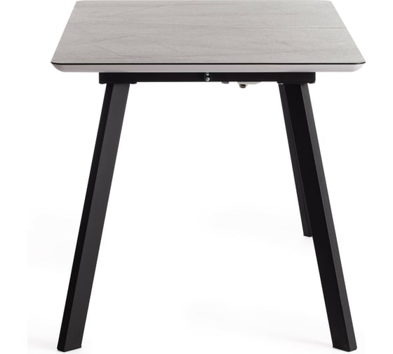 Стол обеденный Tetchair DARWIN МДФ HPL/ЛДСП/металл, 128-170x80x75 см, Мрамор светлый/Черный 18995
