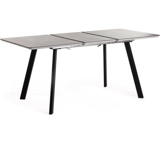 Стол обеденный Tetchair DARWIN МДФ HPL/ЛДСП/металл, 128-170x80x75 см, Мрамор светлый/Черный 18995