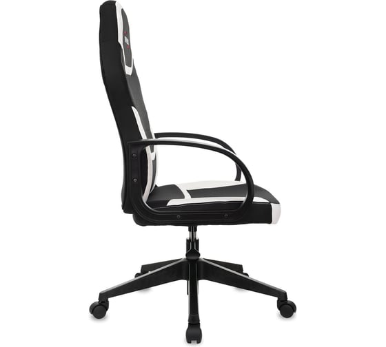 Компьютерное кресло BRABIX Alpha GM-018, ткань/экокожа, черное/белое 532640